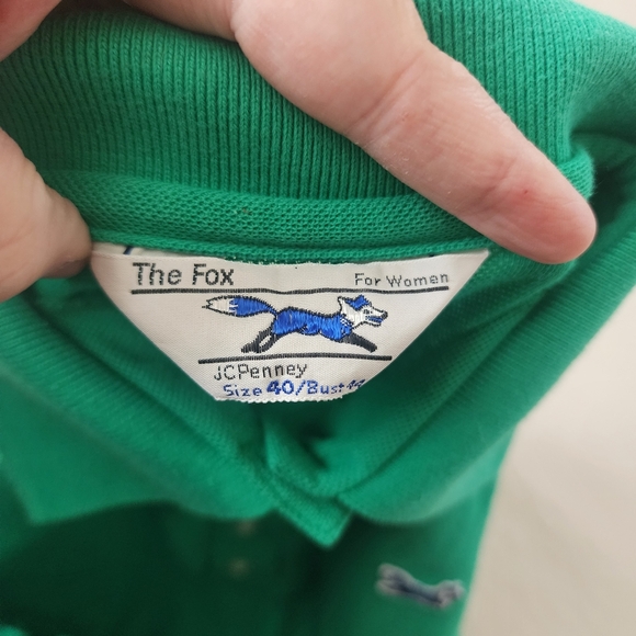 Vintage The Fox JcPenney Green Polo Shirt womens XL - Picture 6 of 7